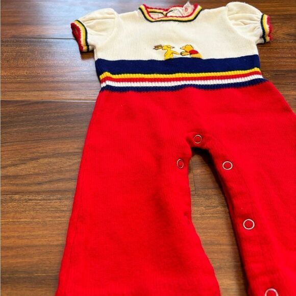 Disney Winnie the Pooh Sears Vintage Knit Embroidered One Piece Jumper/Jumpsuit - Picture 3 of 6